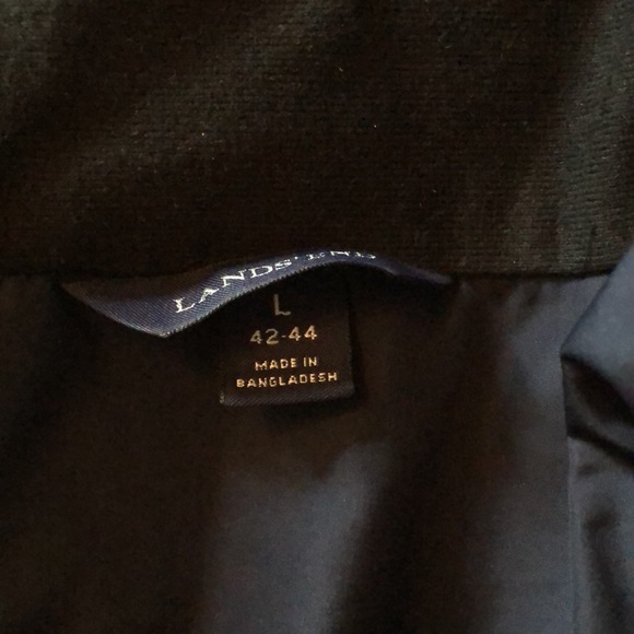 Lands End Navy Blue Liner Zip Jacket L - Picture 13 of 14